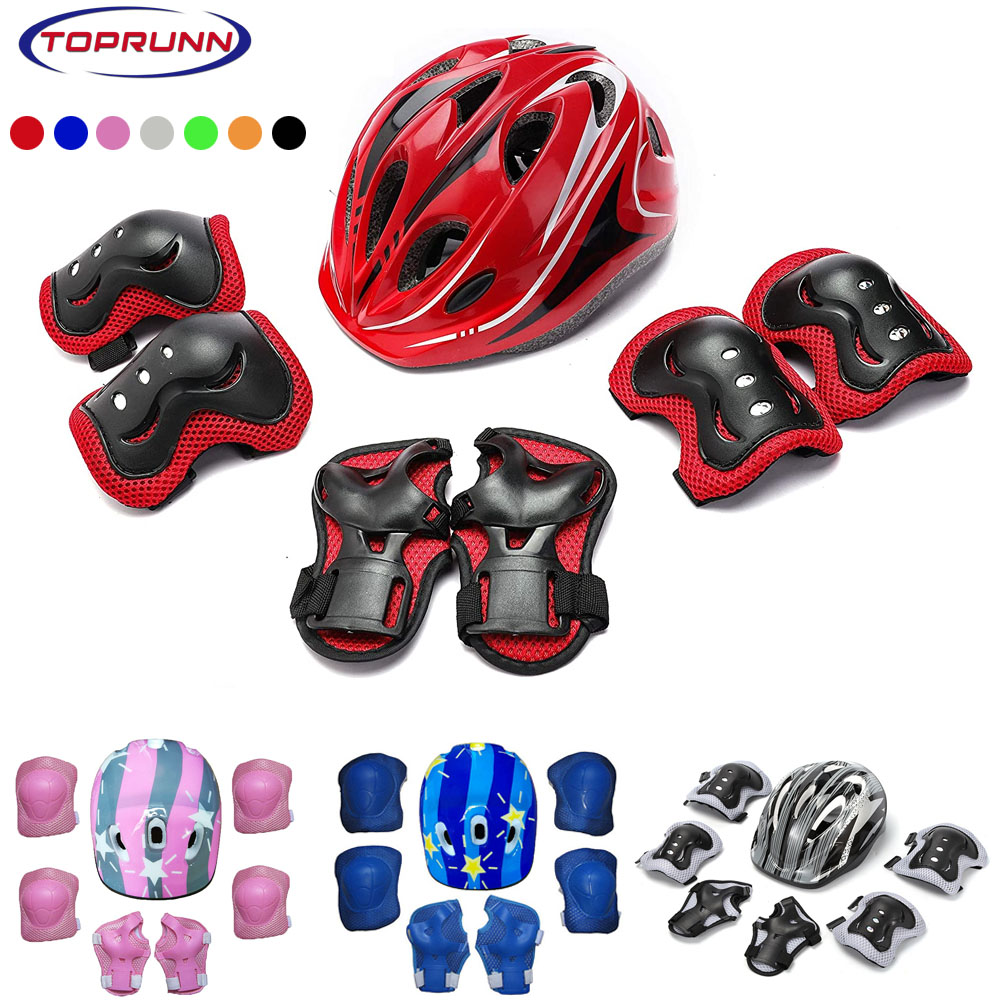 Cycling Protective Gear Kids - Kinder-Fahrradhelm, Knie-Ellenbogen-Handgelenkschützer, Kleinkind-Helm mit Schutzausrüstung, für