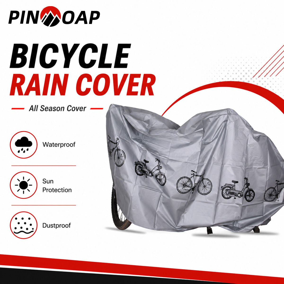 Cycling Gear Organizer - PINMOAP Universelle Fahrrad-Regenhülle, wasserdichte Outdoor-Fahrradabdeckung, staubdicht,