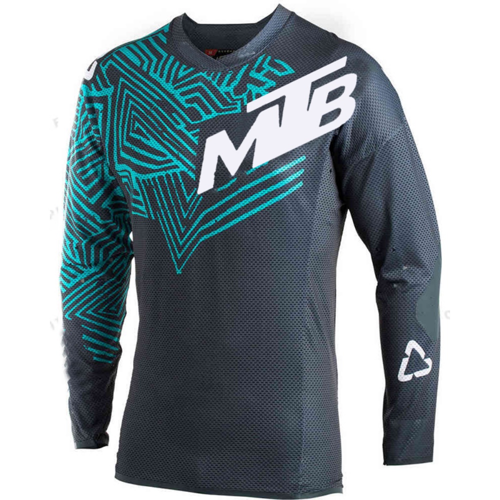 Cycling Gear Usa - Outdoor-Radsport Langarm-Oberteil MTB-Druck Atmungsaktives Mesh Mountainbike-Trikot