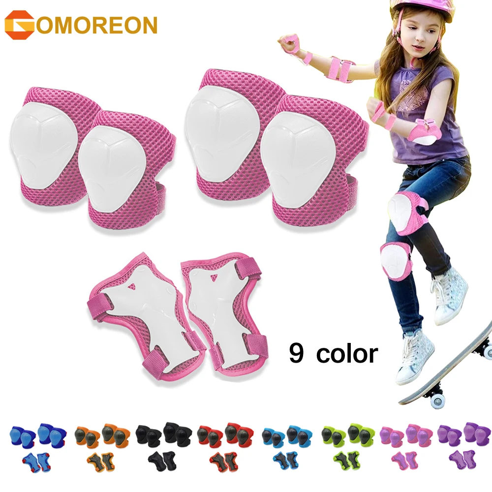 Cycling Protective Gear Kids - GOMOREON 6 Teile/satz Kinder Knie Pads