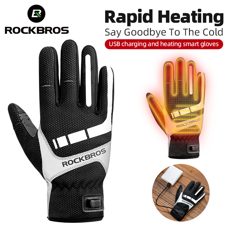 Cycling Gloves - ROCKBROS Beheizter Winterhandschuh, Fahrradhandschuhe, USB, elektrisch,