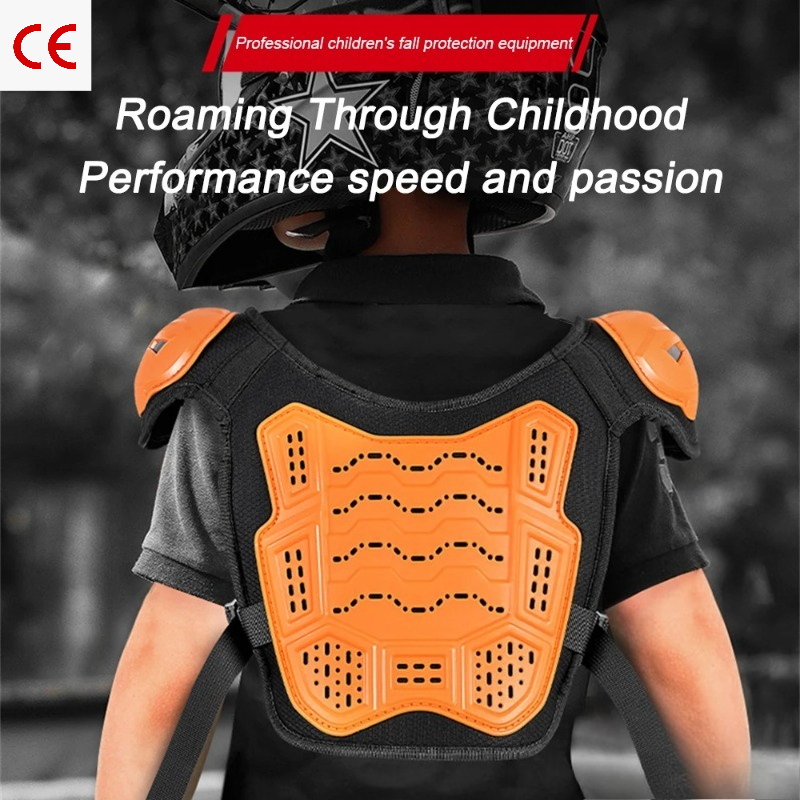 Cycling Protective Gear Kids - Kinder-Moto-Vollschutzset, Motocross-Schutzweste, Stoßfeste Ausrüstung mit Knieschonern