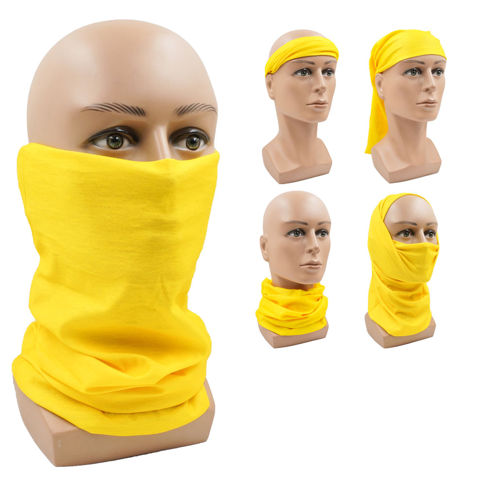 Cycling Gear Usa - Gelbe Multifunktions-Halstuch für Radfahren, Sonnenschutz, atmungsaktiv,